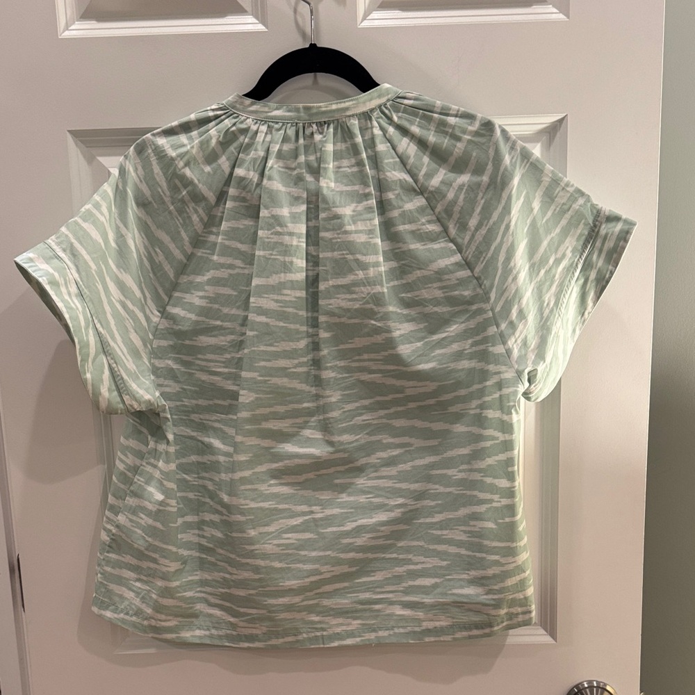 Officine Generale Mint and White Patterned Blouse - Picture 3 of 4